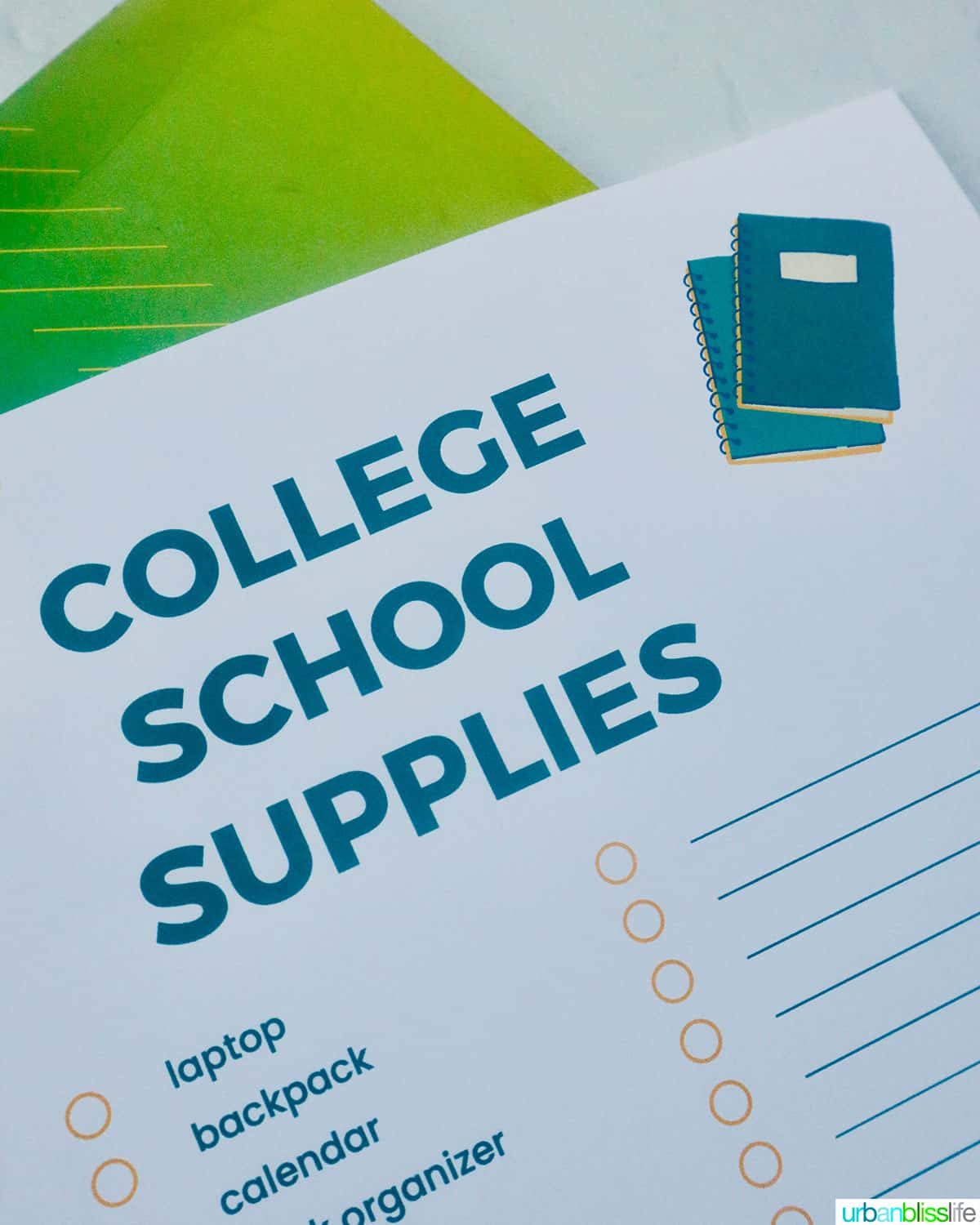 printable college school supplies checklist.