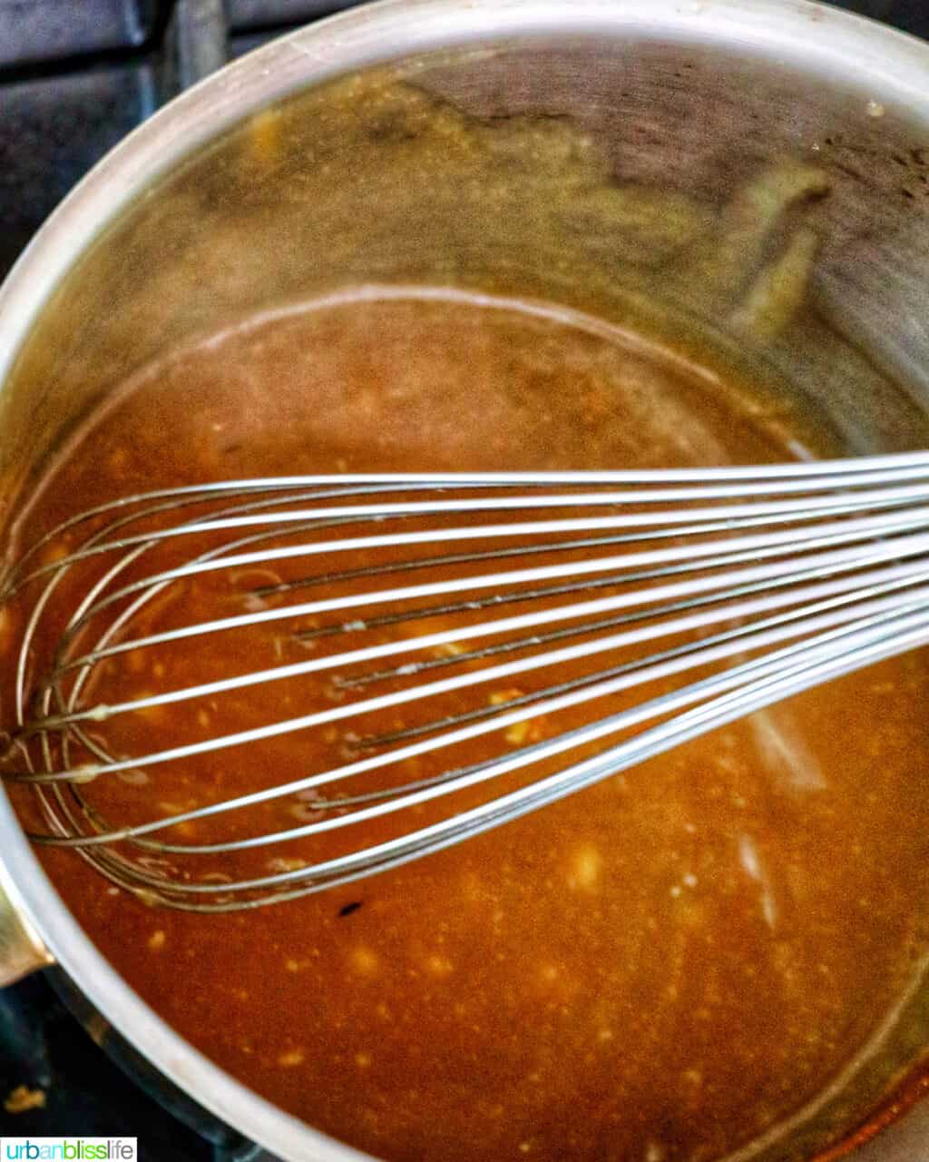 whisk in a saucepan with gravy.