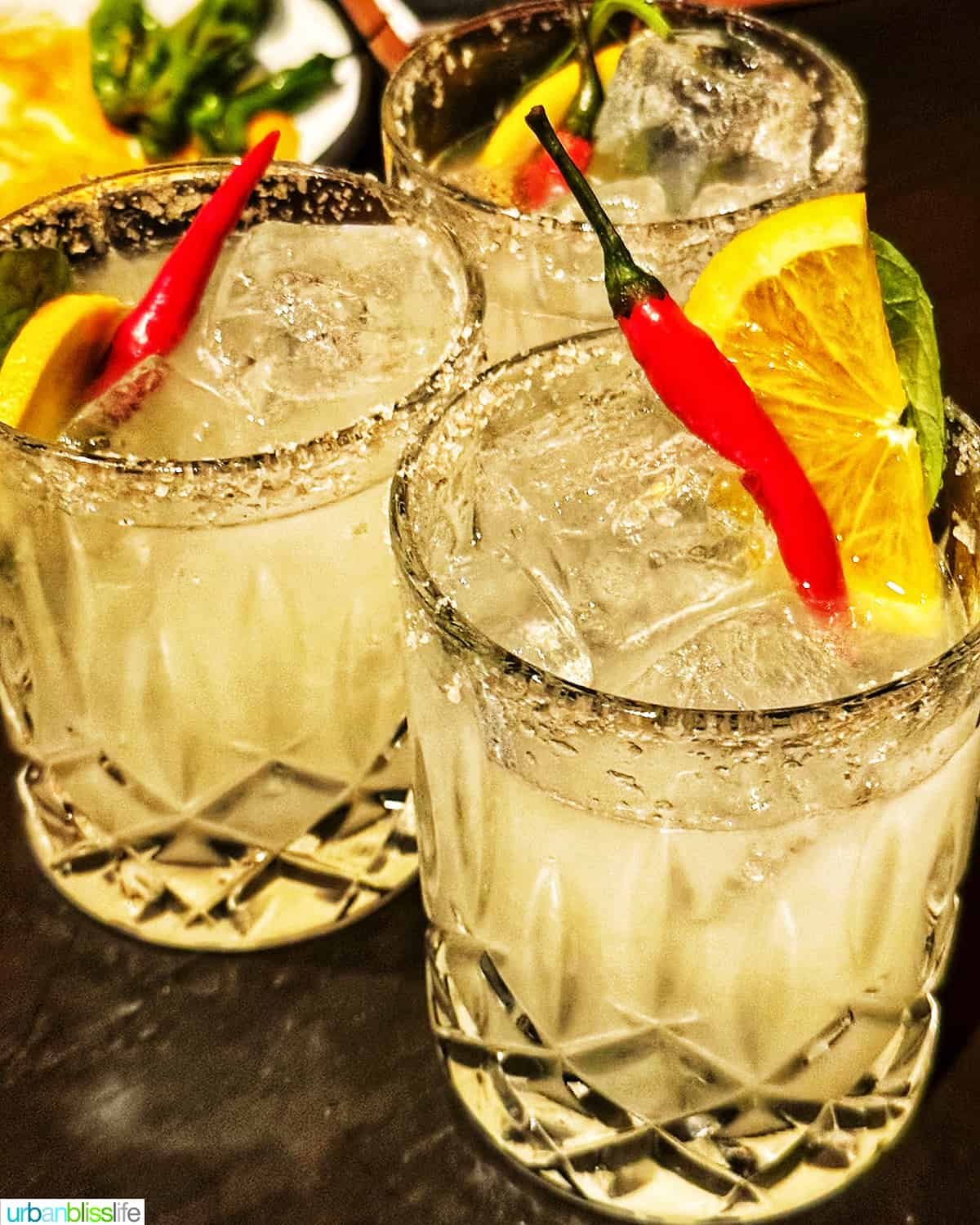 spicy margaritas at Bar Oso restaurant in Whistler BC Canada.