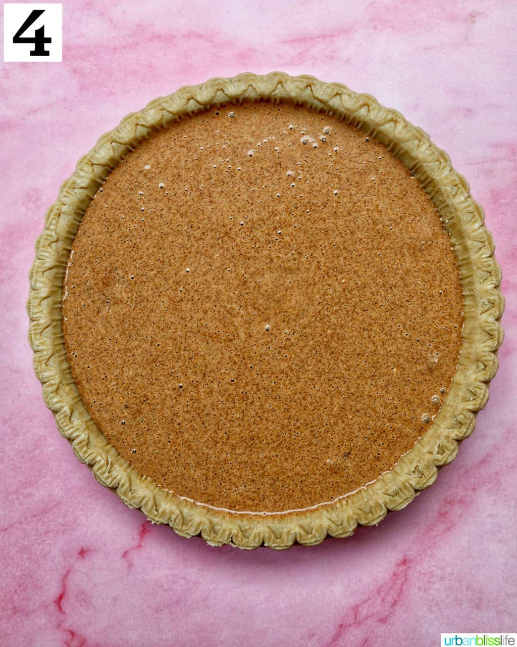 cinnamon pie on a pink background.