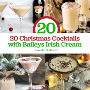 peppermint martini, candy cane cocktail, and bailey's eggnog latte with title text overlay.