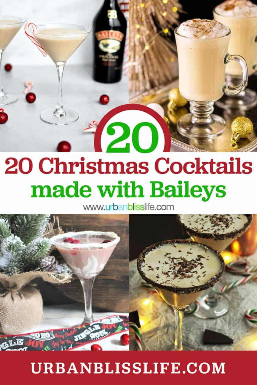 peppermint martini, candy cane cocktail, and bailey's eggnog latte with title text overlay.