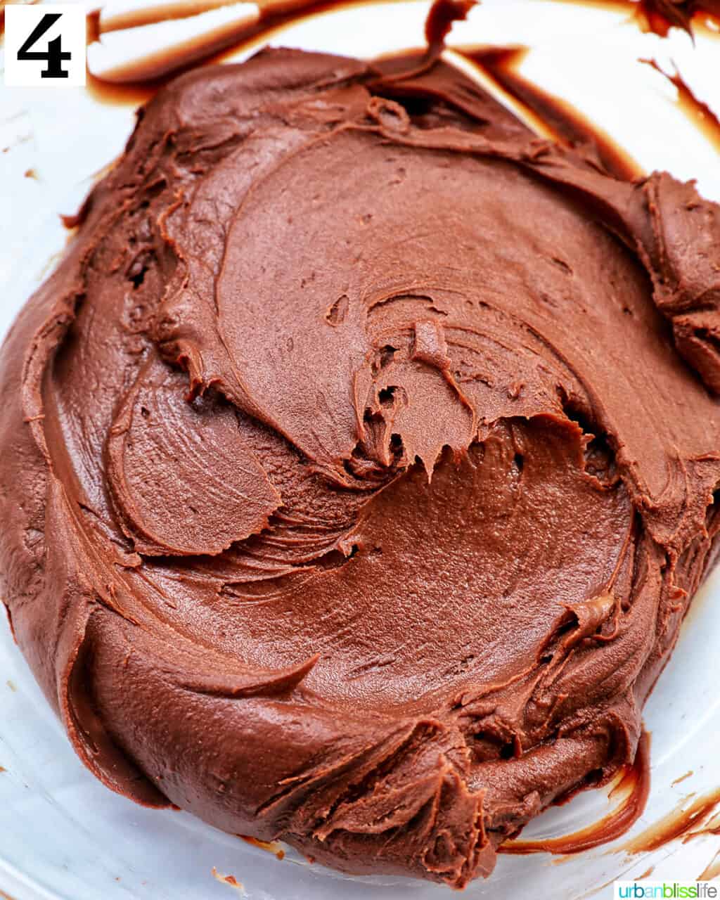 whipped chocolate ganache in a bowl.