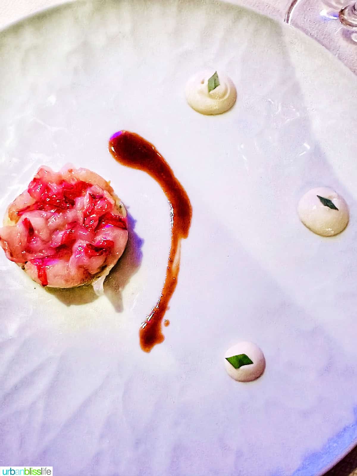 Red prawn tartare at Marea restaurant New York City (NYC)