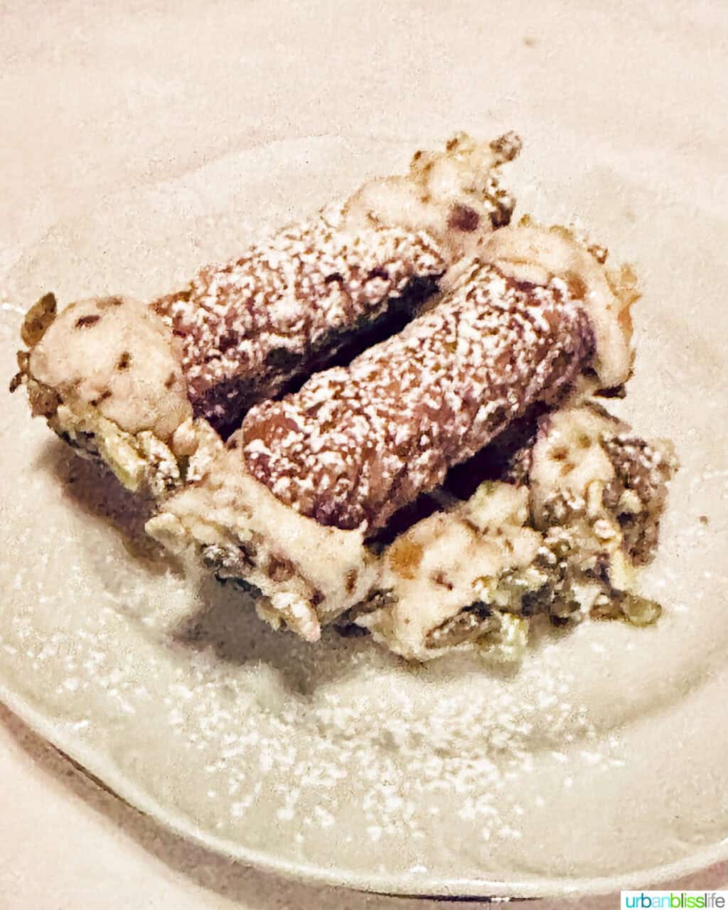 plate of cannolis at Via Carota restaurant.