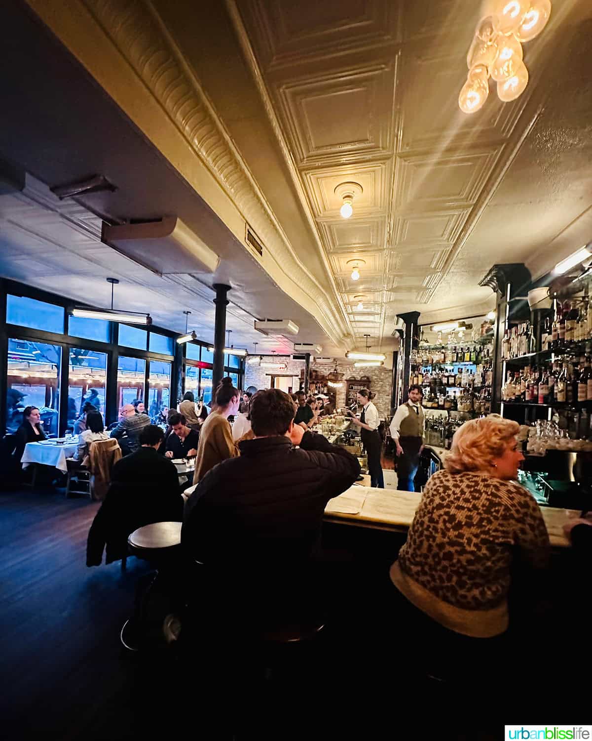 interior of Via Carota restaurant.