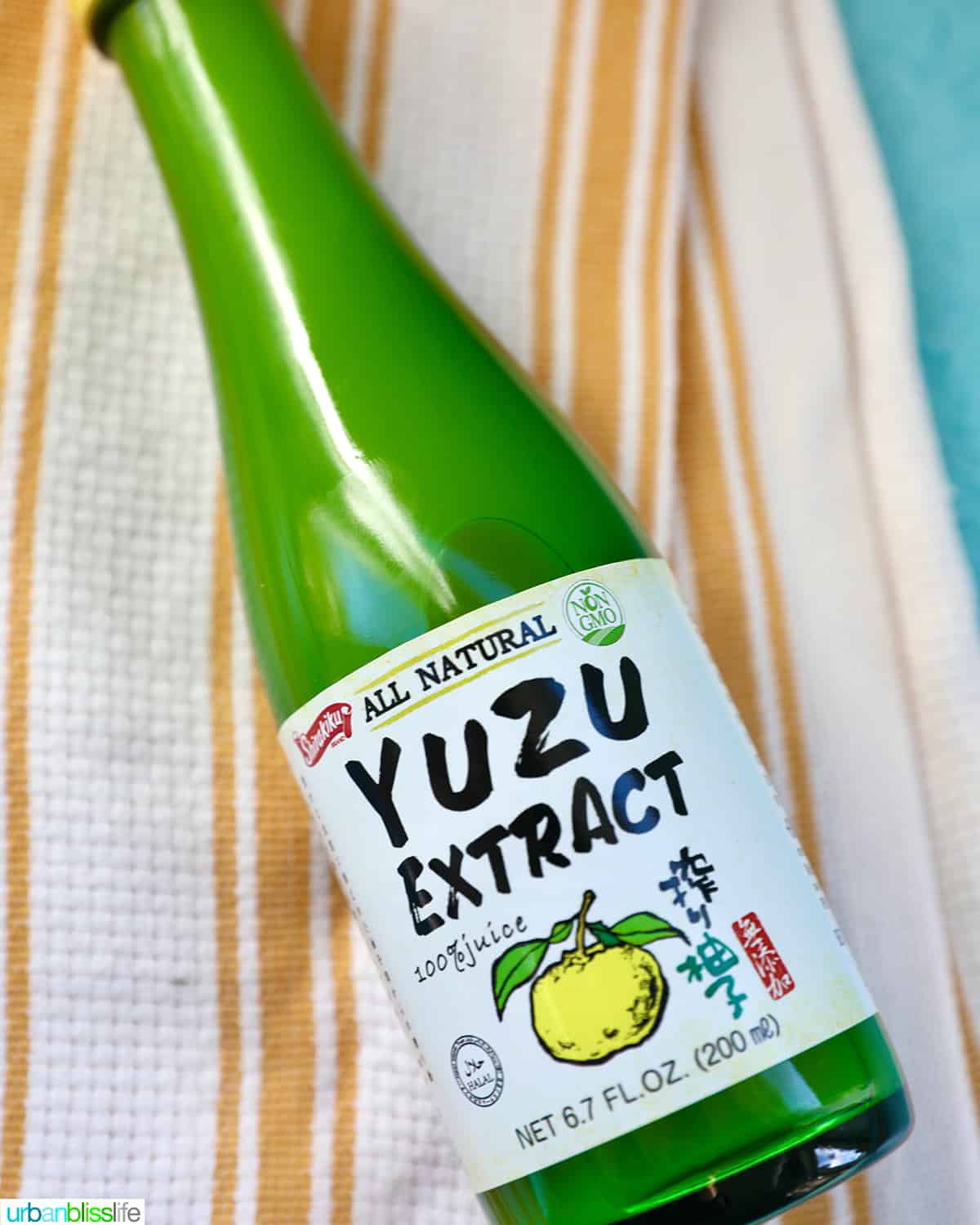 bottle of yuzu juice extract.