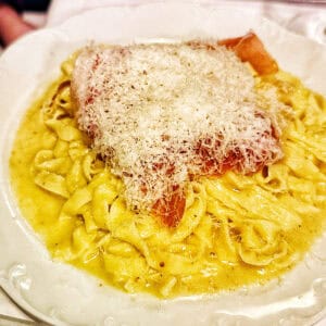 Tagliatelle pasta at Via Carota restaurant in New York City.