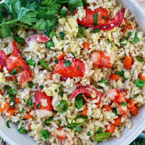 bowl of lobster fried rice.