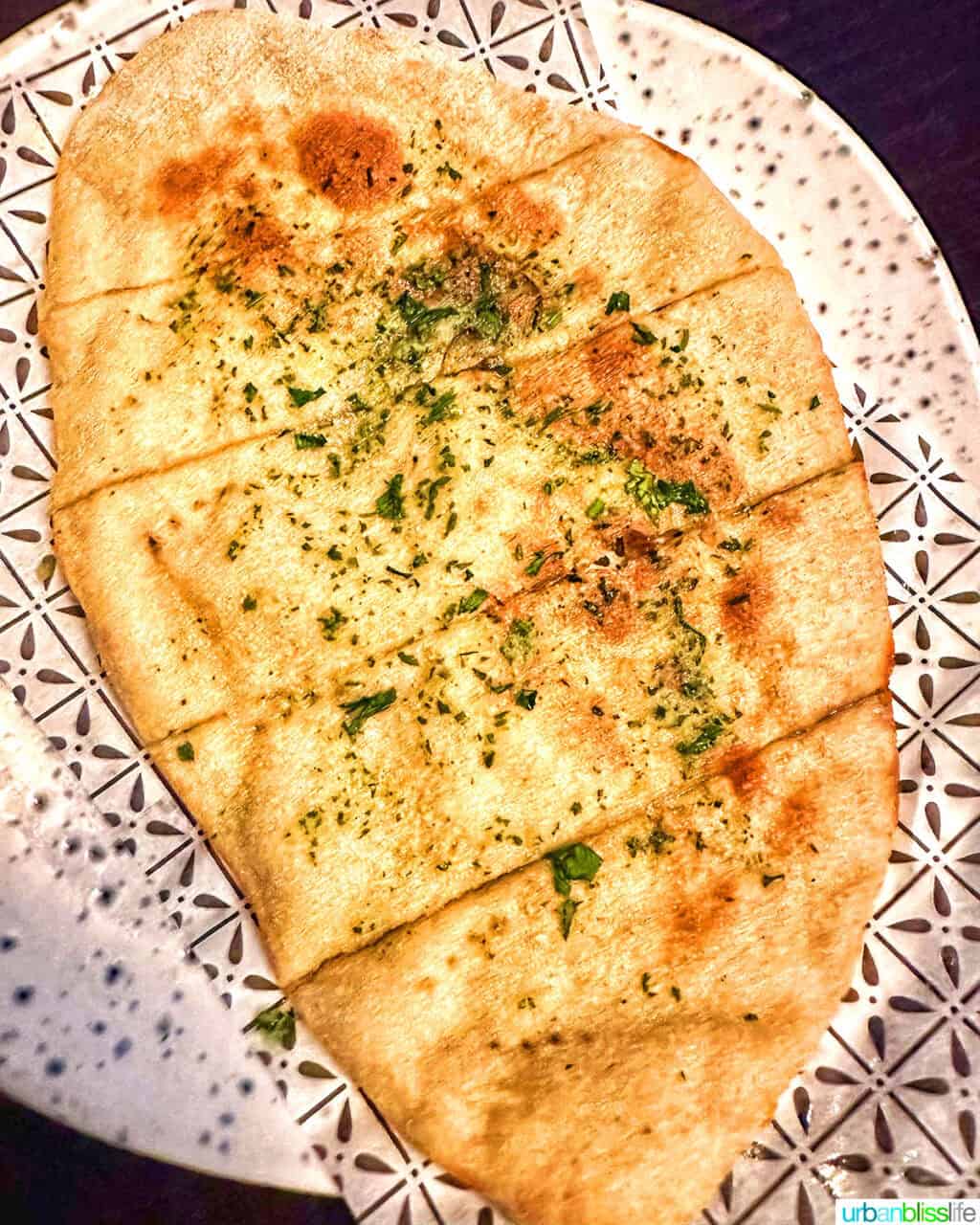 garlic bread at Bella Italia in London.