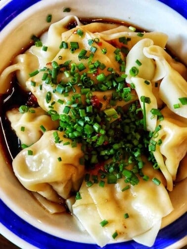 chicken and Oregon truffle wontons at Warsugai restaurant in Portland, Oregon.