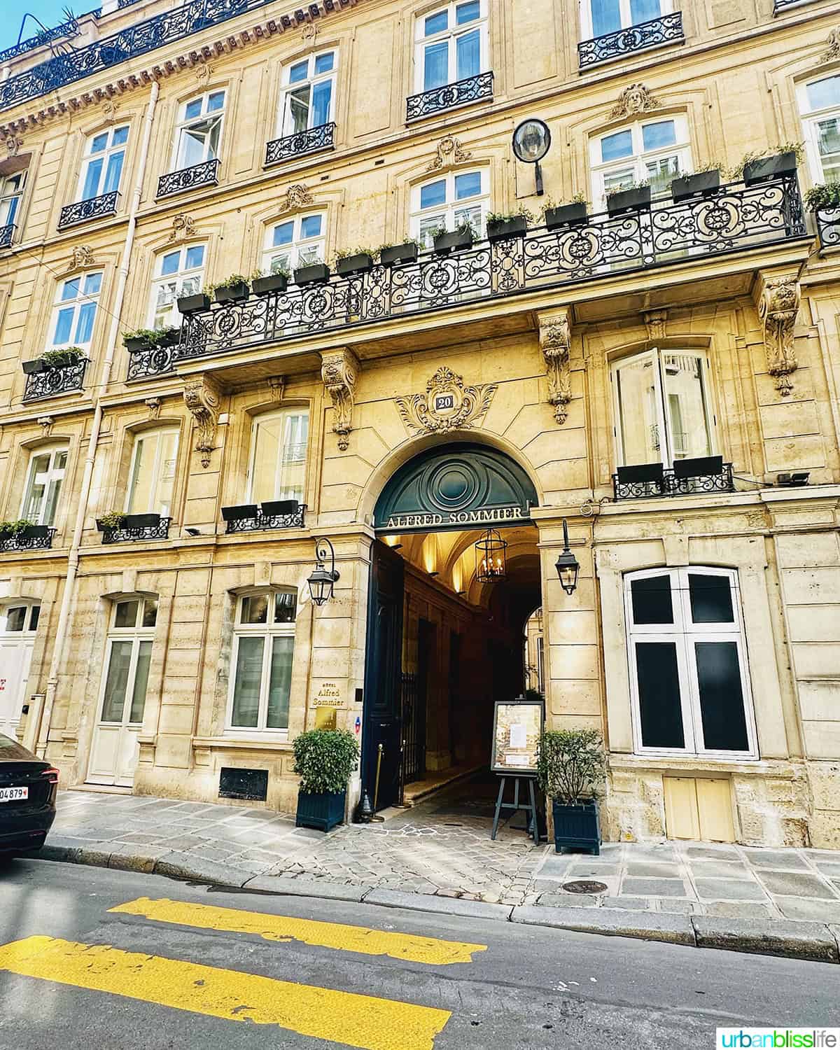 exterior of hotel alfred sommier in paris, france