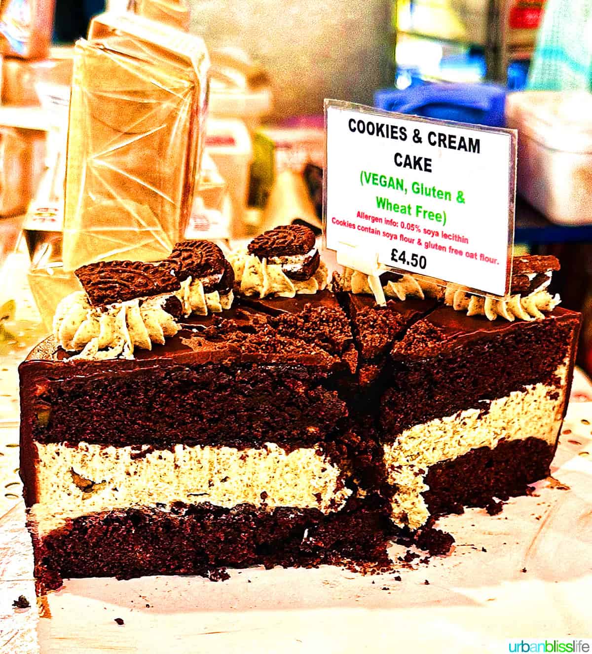 vegan chocolate cake from Borough Market in London