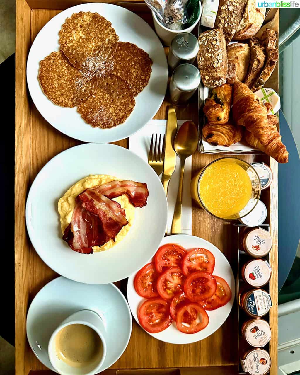 continental breakfast at hotel elysia in paris