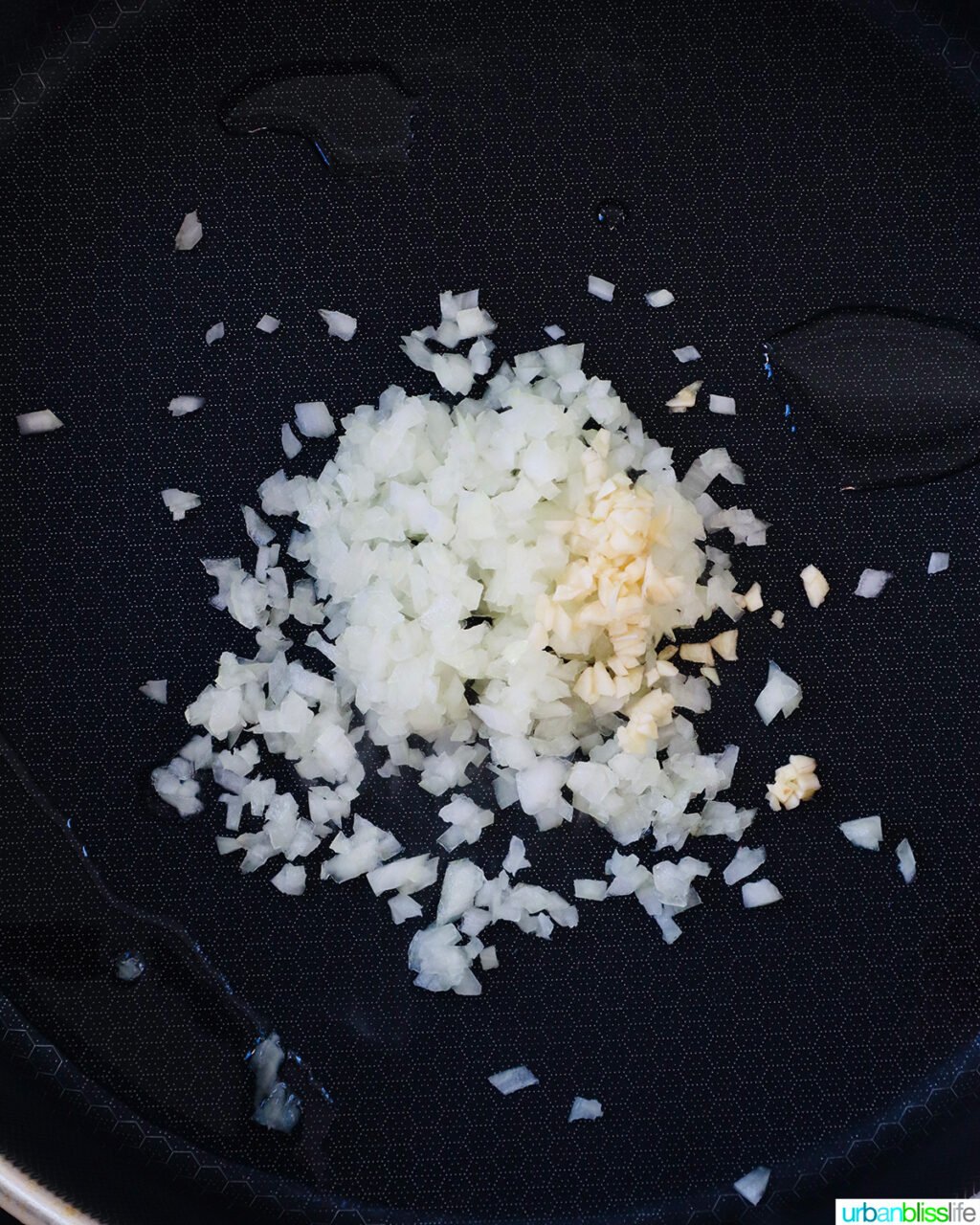 minced garlic in a pan.