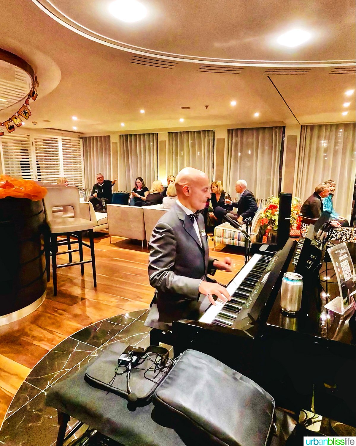 evening entertainment aboard AmaWaterways AmaKristina river cruise ship.