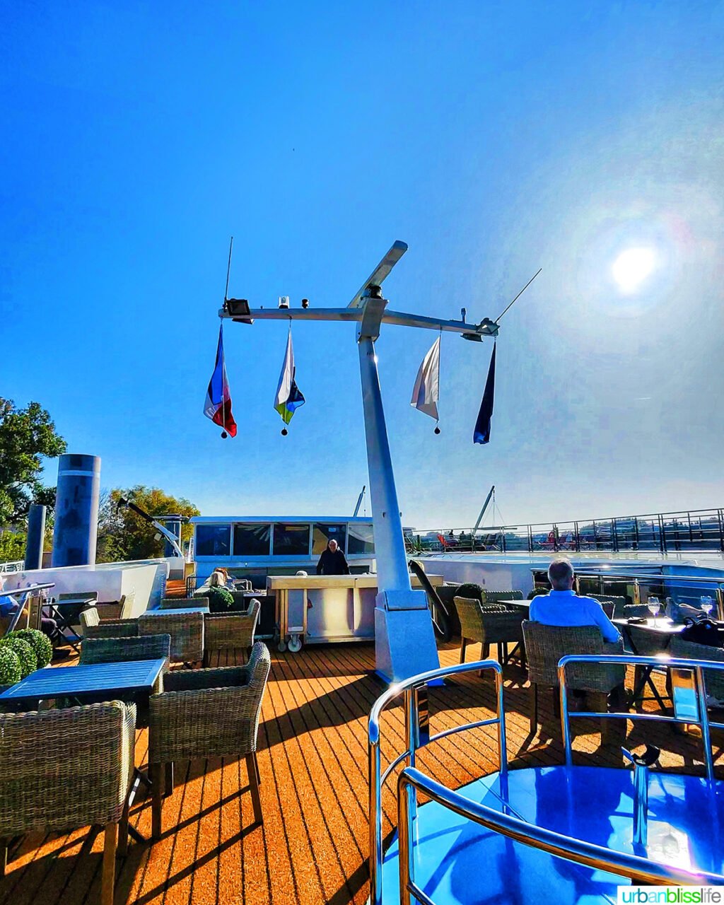 sun deck aboard AmaWaterways AmaKristina river cruise ship.