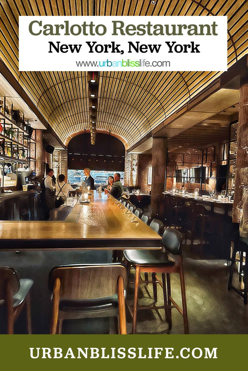 bar at Carlotto restaurant in NYC New York.