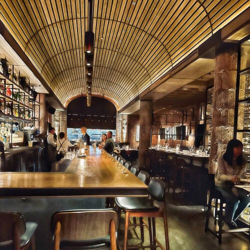 bar at Carlotto restaurant in NYC New York.