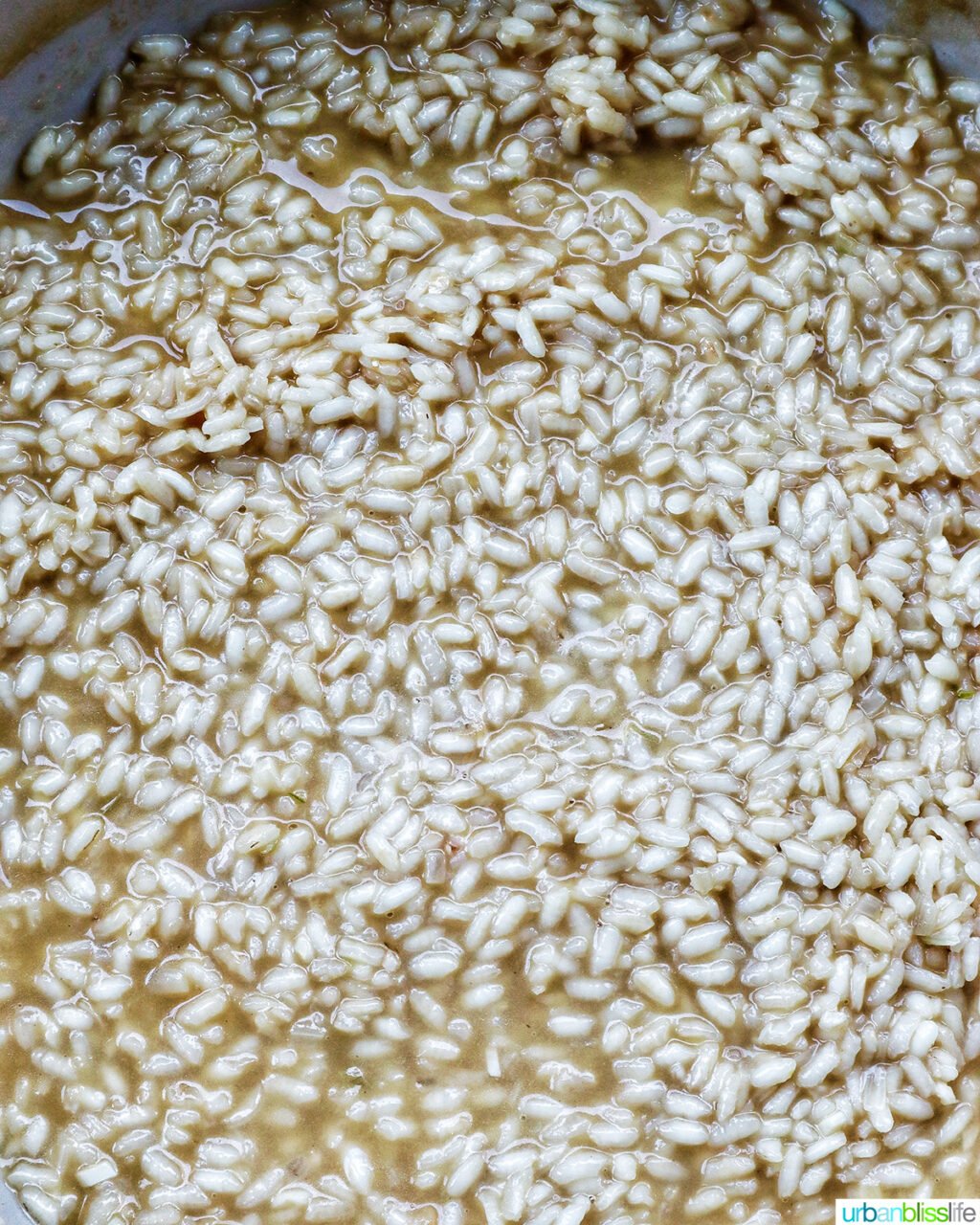 risotto cooking.