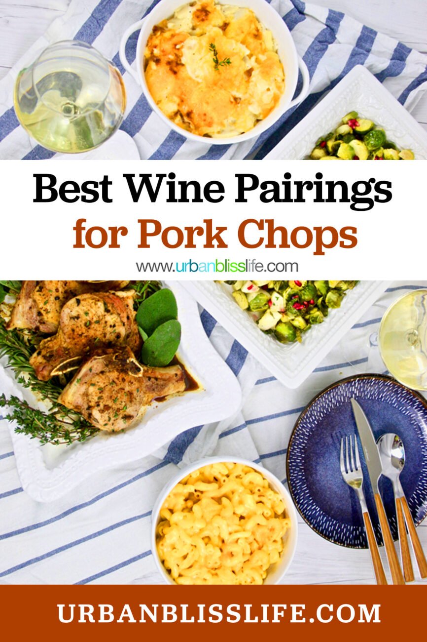 best wine pairings for pork chops with text overlay