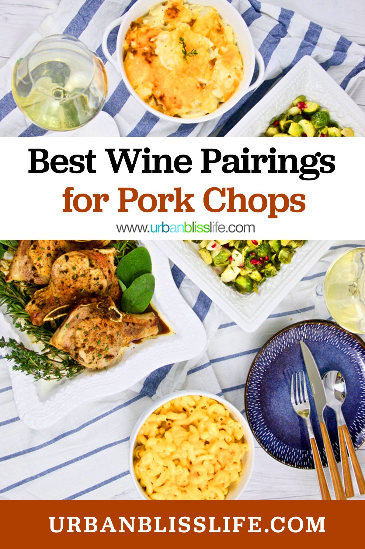 best wine pairings for pork chops with text overlay