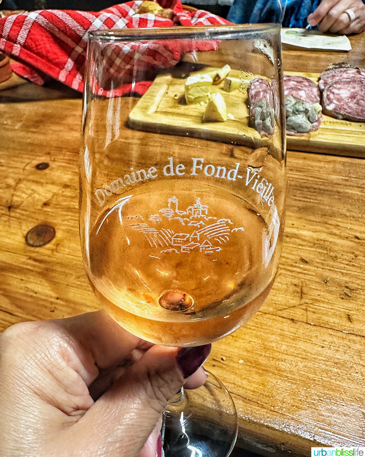 rose wine at Domaine De Fond-vieille in Beaujolais, France