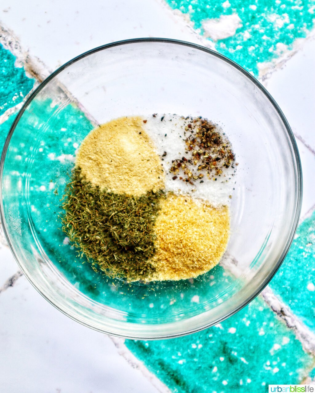 bowl of herbs.