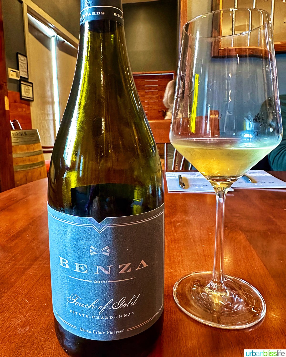 touch of gold chardonnay at benza vineyards