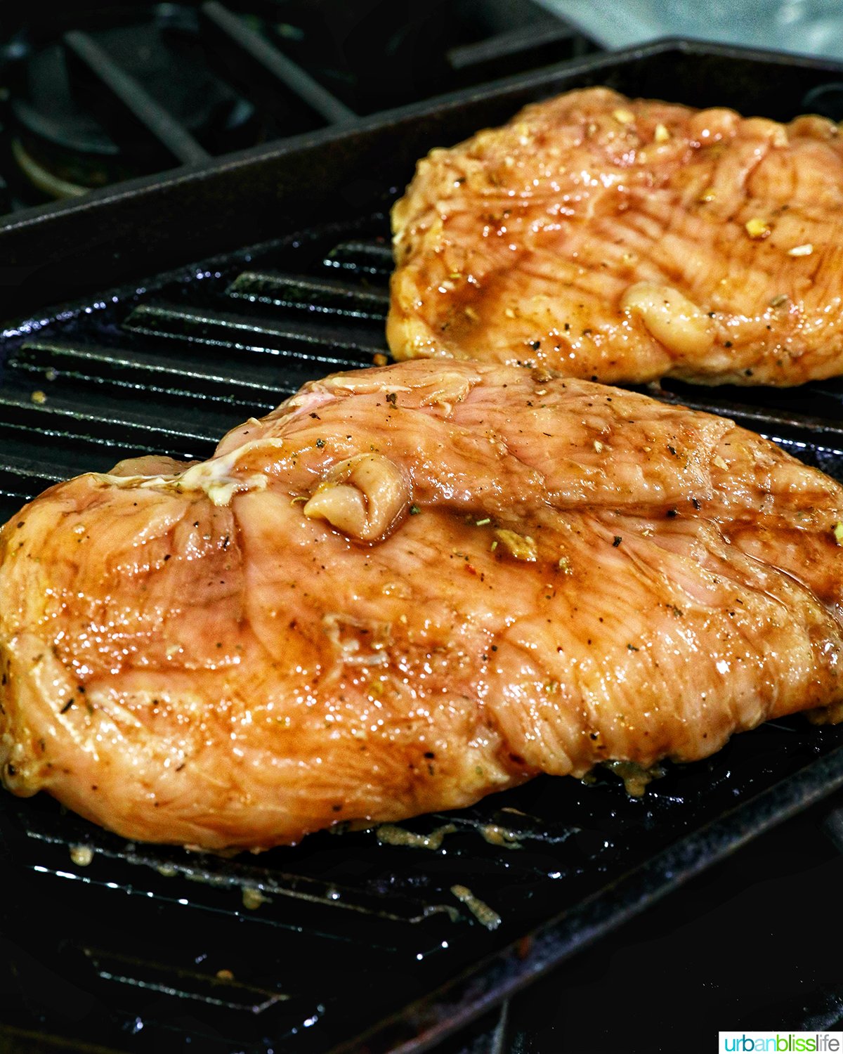 chicken on a grill pan.
