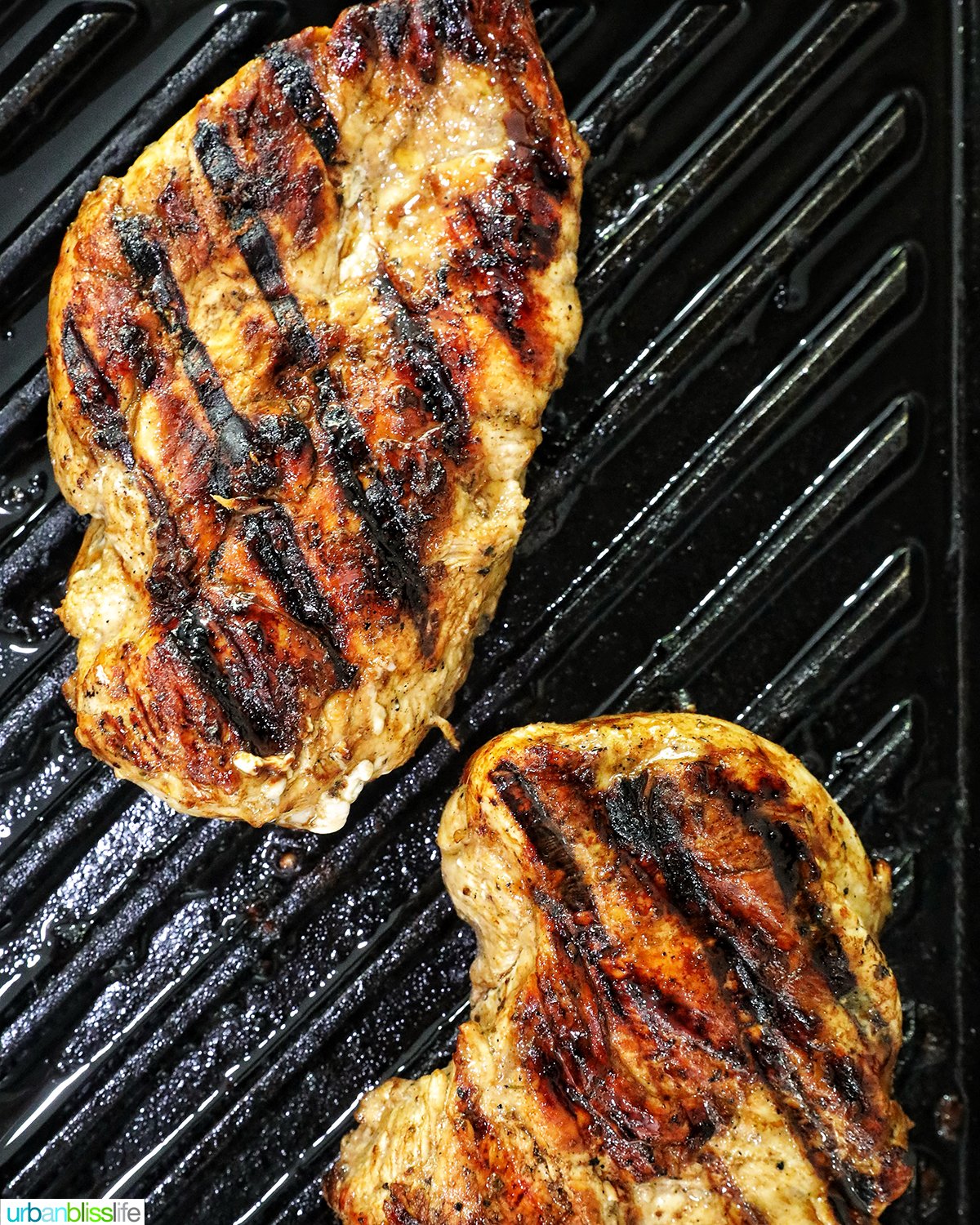 chicken on a grill pan.