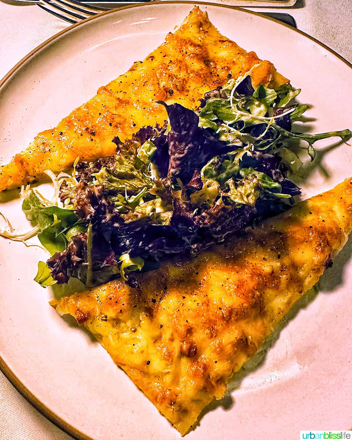 Tarte Flambe at Benoit restaurant in New York City.