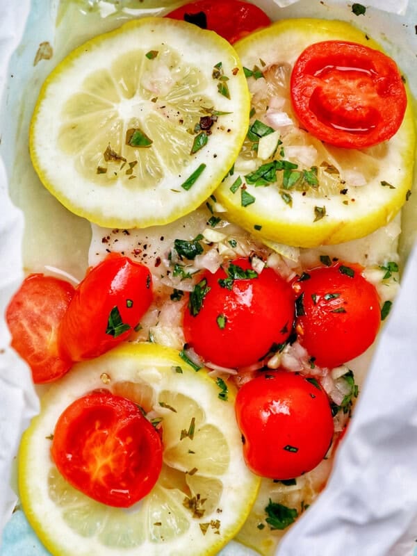 Cod en Papillote (cod in parchment paper).