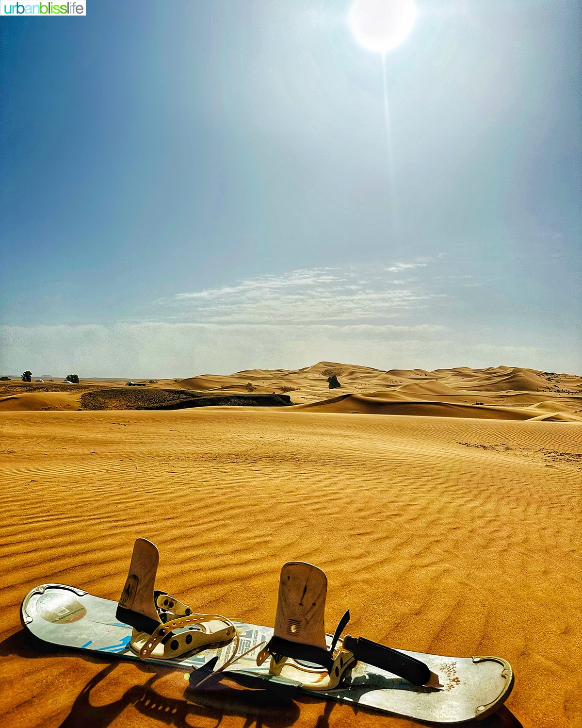 sandboard in the sahara desert in Morocco.