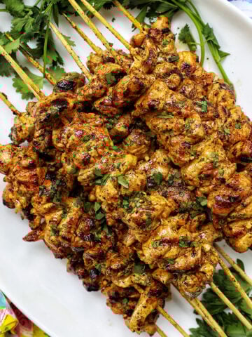 tandoori chicken skewers.