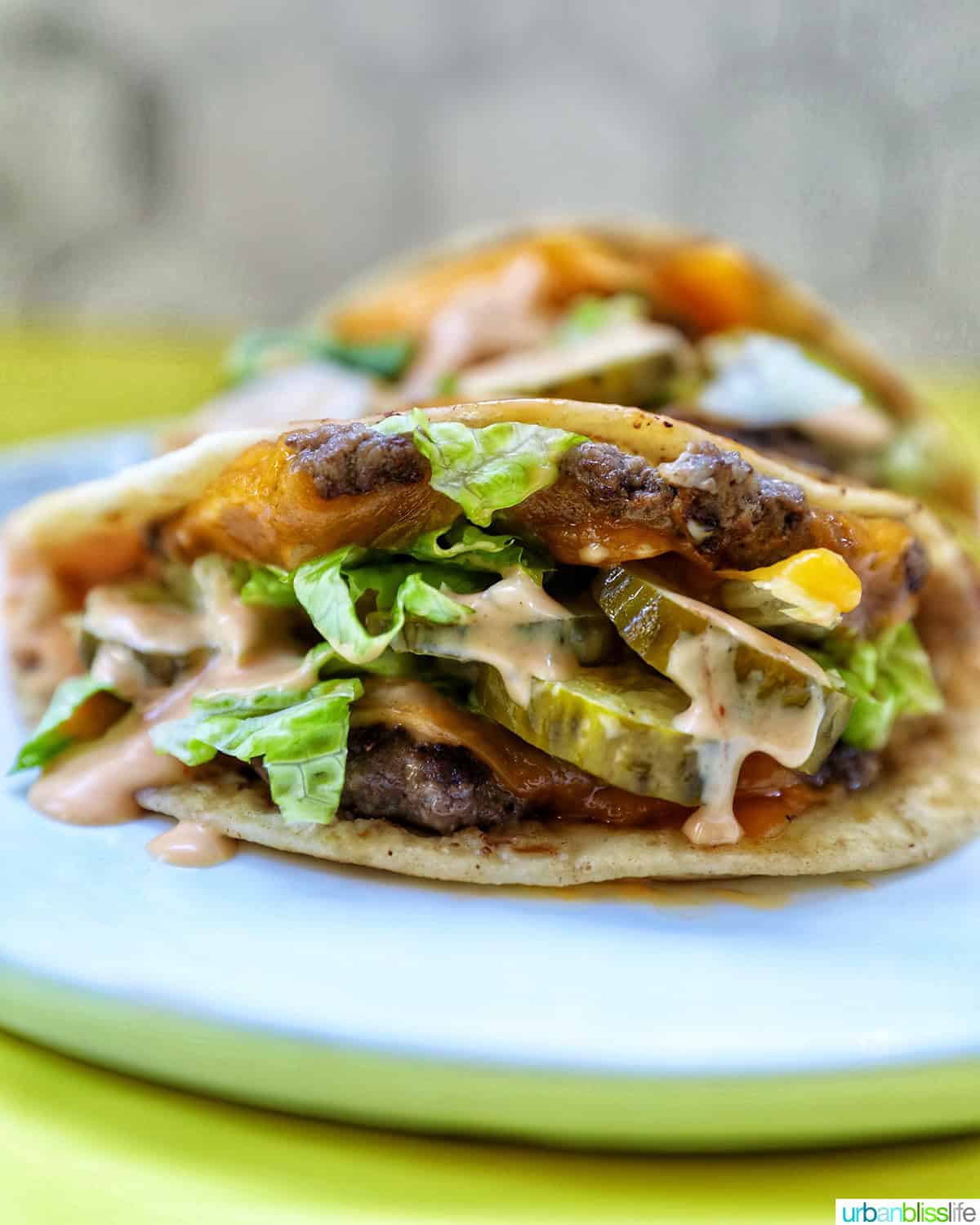 Big Mac Smash Tacos on a plate.