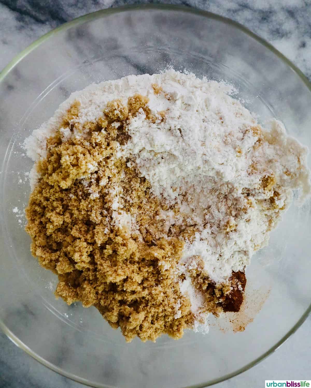 brown sugar and flour.