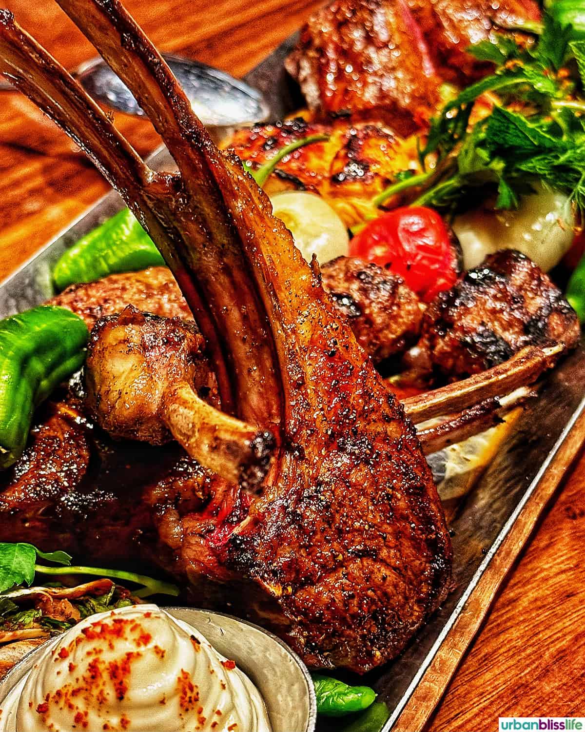 meat platter at  Damas restaurant in Montreal Canada.