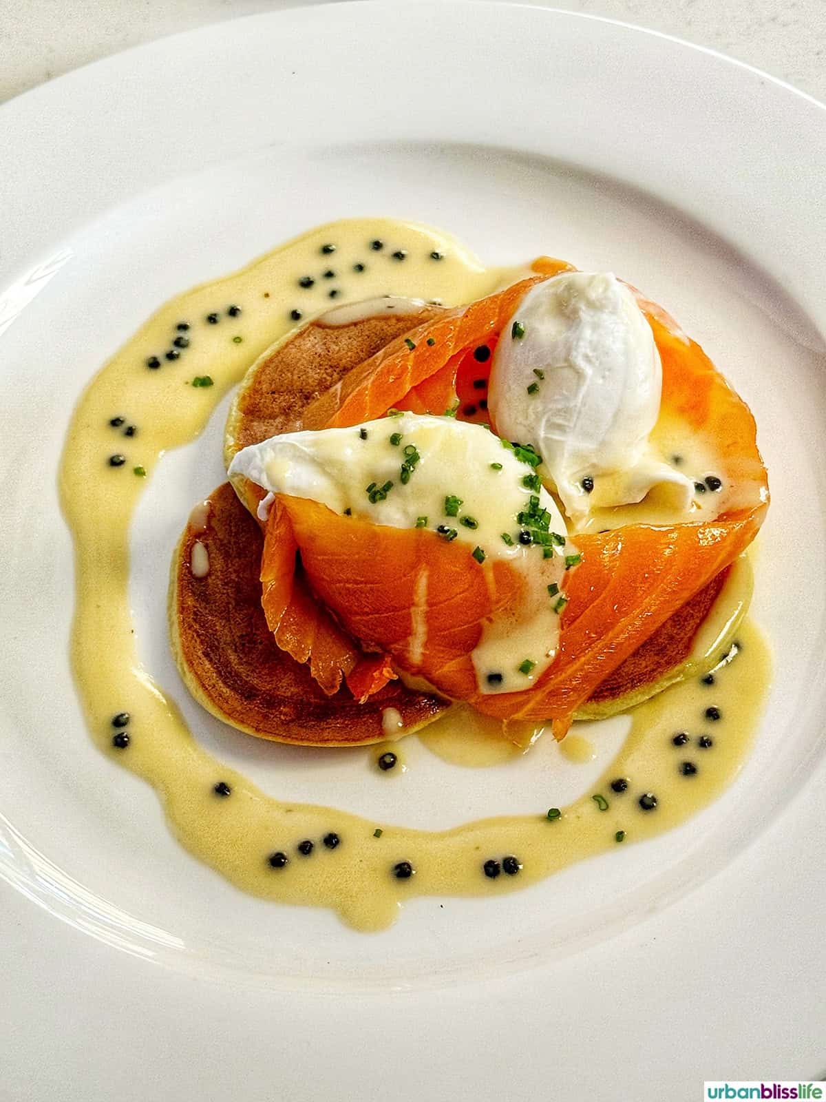 salmon blinis at Lemeac restaurant in Montreal, Canada.