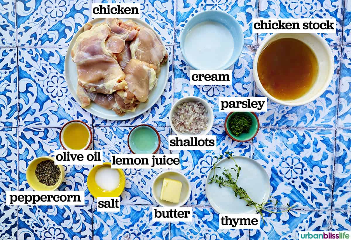 ingredients to make Chicken au Poivre.