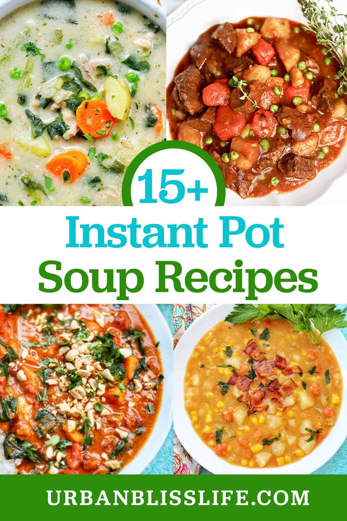 Instant Pot Soup Recipes with title text overlay.