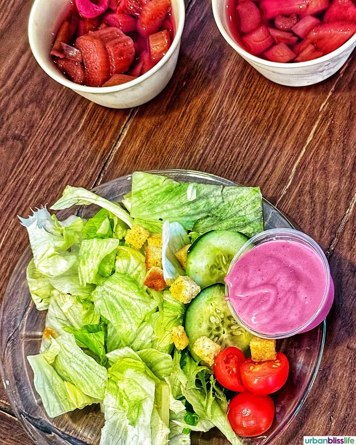 salad with boysenberry dressing.