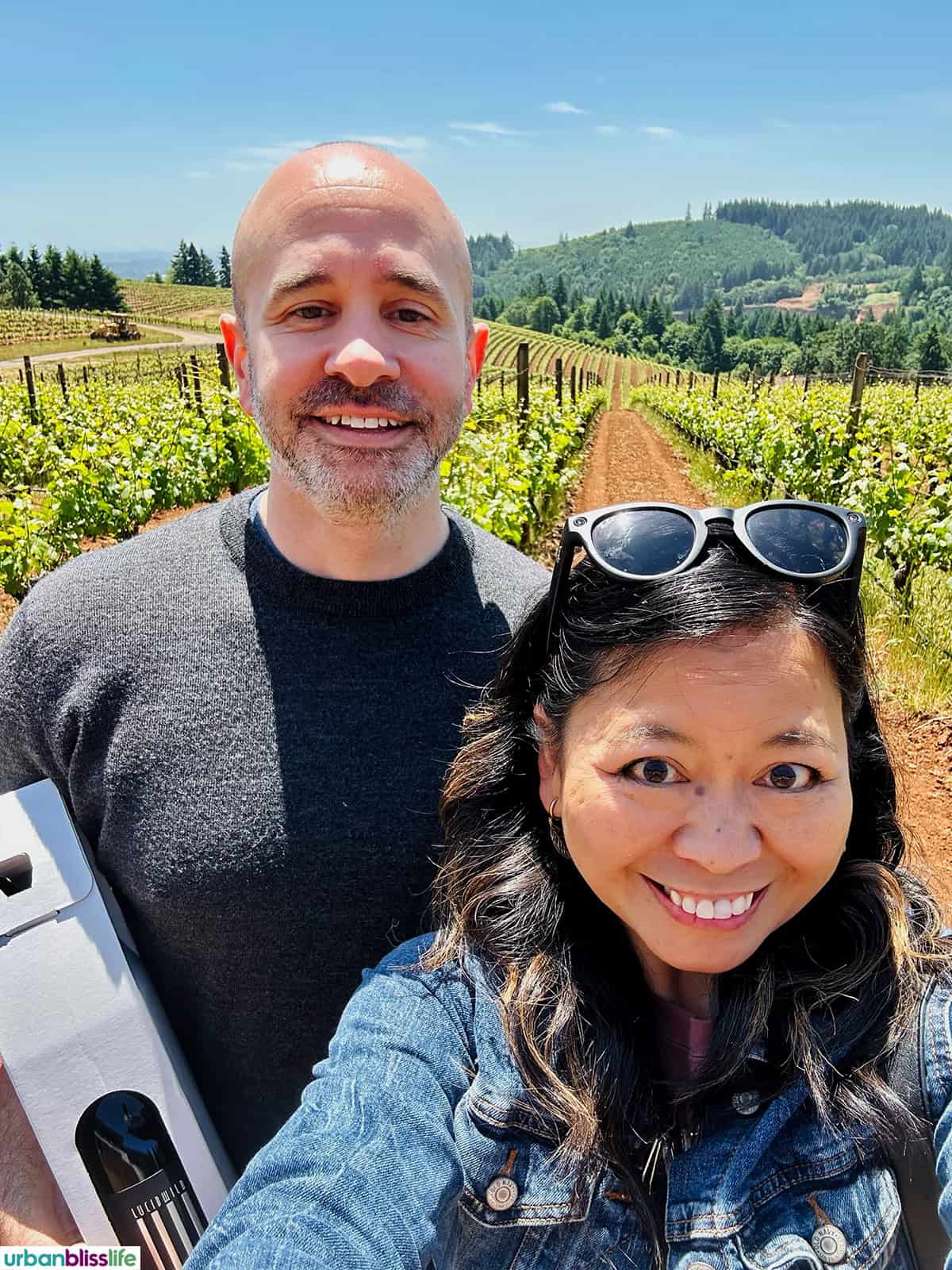 Marlynn and Alain Schotland at LucidWild Estates vineyard.