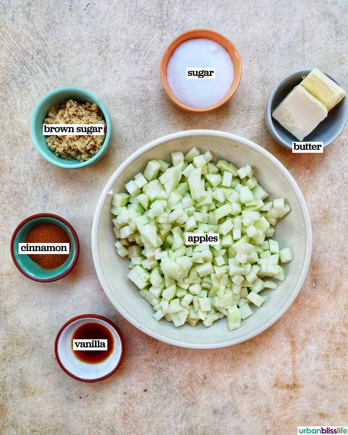 ingredients to make apple pie cinnamon rolls.