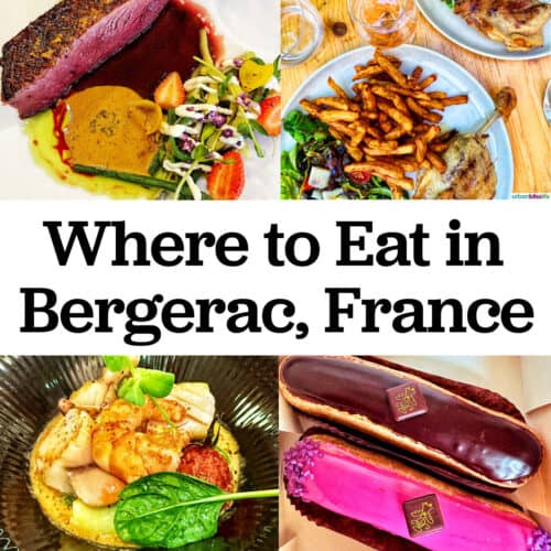 where to eat in bergerac, france with images of food