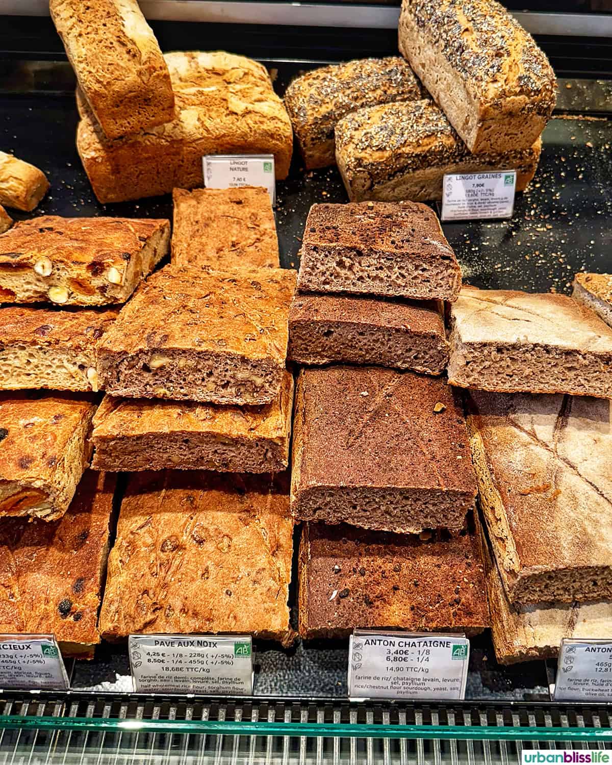 bread loaves at BAG Bakery Art Gallery in Bordeaux, France.