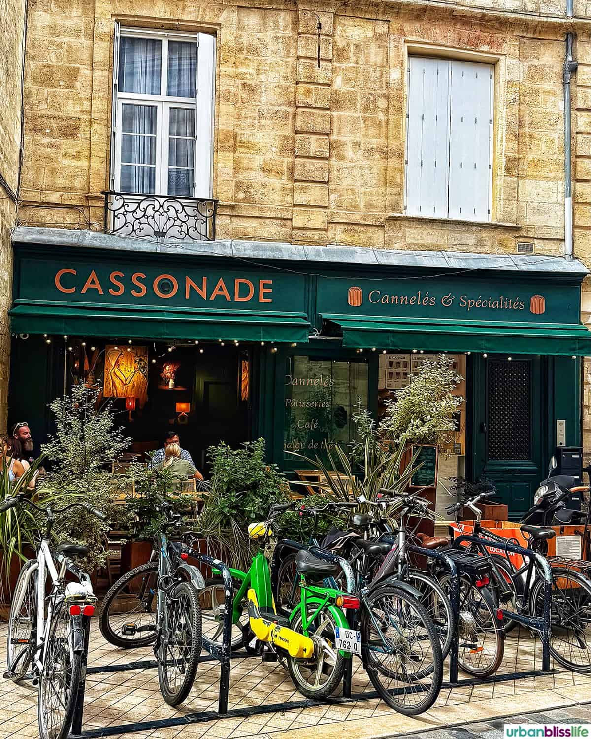 exterior of Cassonade bakery in Bordeaux, France.