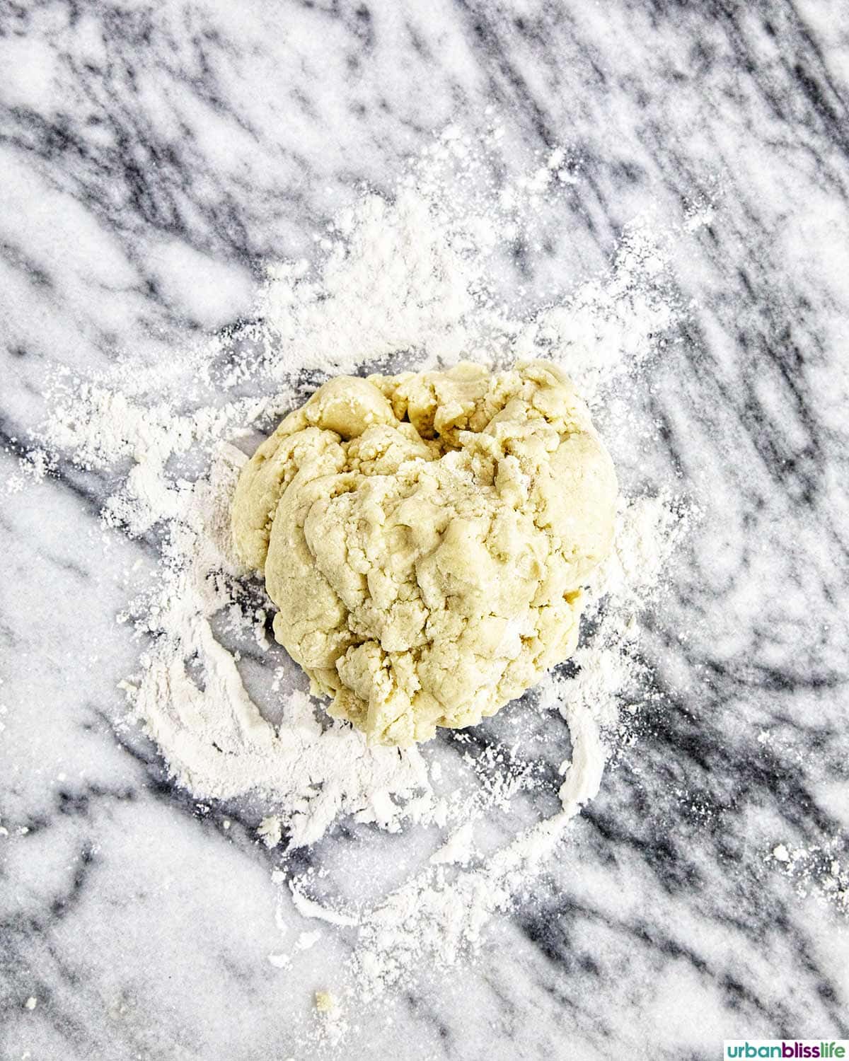 dough on marble.