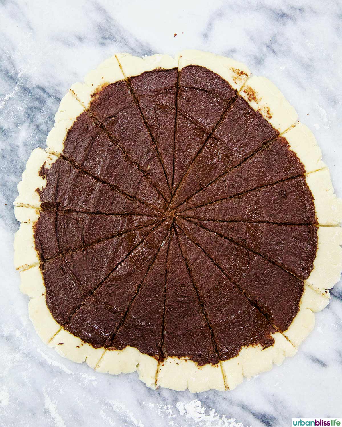 chocolate filling in a saucepan.
