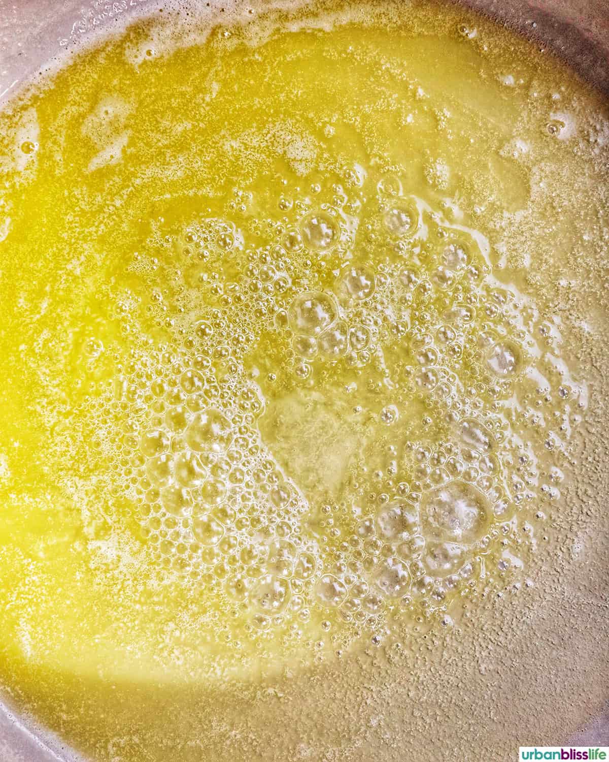butter melting in a pan.